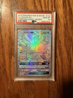 2018 Palkia GX Full Art Secret Rare Rainbow Pokemon PSA 10 - Image 1