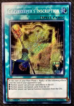 PHHY-EN000 Gravekeeper's Inscription Secret Rare 1st Ed Mint Yu-Gi-Oh - Image 1