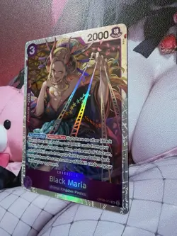 Authentic Bandai Black Maria OP08-074 Waifu Foil SR Card One Piece - Image 3