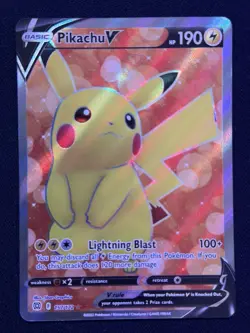 OBO/ Pokemon Pikachu v TCG Full Art Card Sword & Shield: Brilliant Stars 157/172 - Image 1