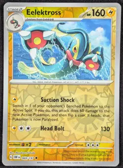 Eelektross 2023 Obsidian Flames Reverse Holo Pokemon Card 069/197 (NM) - Image 1