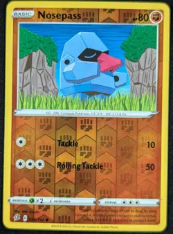 Nosepass 2020 Rebel Clash Reverse Holo Pokemon Card 096/192 (NM) - Image 1