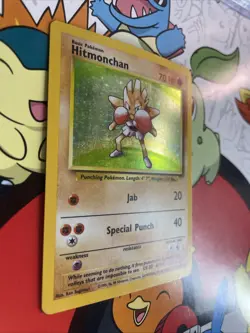 Hitmonchan Base Set Holo Unlimited Rare Pokemon TCG Card 7/102 MP - Image 2