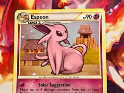 2010 Pokemon Espeon Holo - 2/90 HGSS Undaunted Card - Nice Swirl - Image 3