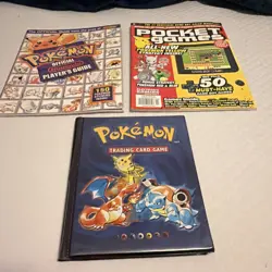 Pokemon Vintage Books And Card Case With Pocket Game And Players Guide - Image 1