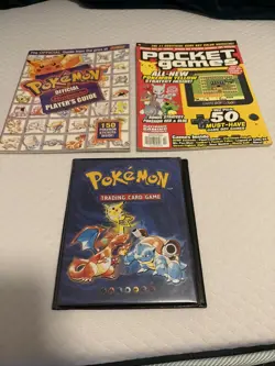 Pokemon Vintage Books And Card Case With Pocket Game And Players Guide - Image 1
