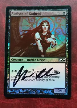 UNPLAYED SIGNED FOIL Acolyte of Xathrid M10 MTG magic NM CHRIS RAHN EDH CUBE - Image 1