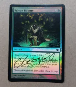 UNPLAYED SIGNED FOIL Sylvan Bounty Conflux NM MAGIC CHRIS RAHN EDH CUBE - Image 1