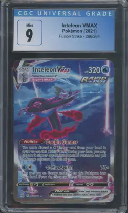 Pokemon TCG Inteleon Vmax 266/264 Fusion Strike Alternate Art CGC 9 - Image 1