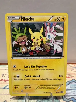 Pokemon TCG XY95 Pikachu Promo Card Black Star Rare Holo - Image 1