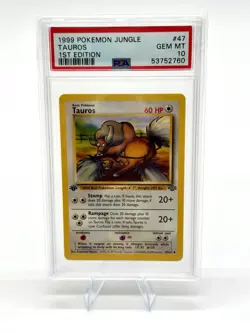 1999 Pokemon Jungle 1st Edition - Tauros #27 - PSA 10 Gem Mint - Image 1