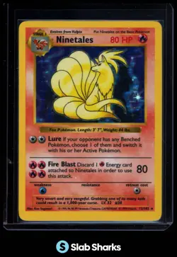 1999 POKEMON BASE SET UNLIMITED #12/102 NINETALES RARE HOLO - Image 1
