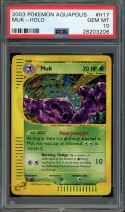 Pokemon Muk Holo 2003 Aquapolis #H17 PSA 10 Gem Mint - Image 1