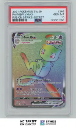 2021 Pokemon Sword & Shield - Fusion Strike Secret Mew VMAX PSA 10 #268/264 - Image 1