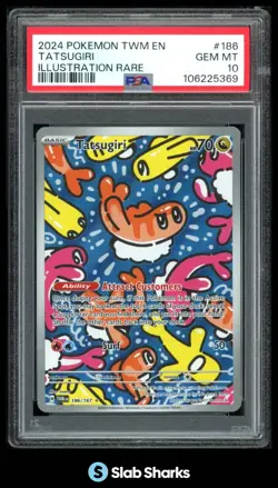 2024 POKEMON TWILIGHT MASQUERADE #186/167 TATSUGIRI ILLUSTRATION RARE PSA 10 - Image 1