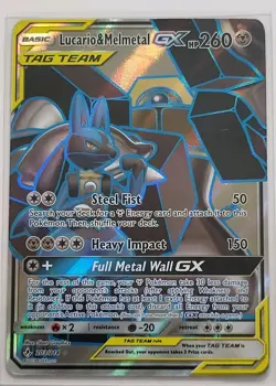 Lucario & Melmetal GX (Full Art) 203/214 Sm-Unbroken Bonds Holo - LP Pokemon - Image 1