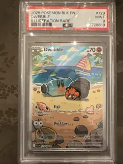 Dwebble IR 129/086 Sv: Black Bolt Pokemon 2025 Illustration Rare PSA 9 - Image 1