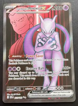 Team Rocket's Mewtwo ex 213/182 Ultra Rare Destined Rivals Pokemon TCG NM - Image 1