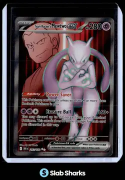 2025 POKEMON DESTINED RIVALS DRI EN #213/182 TEAM ROCKET'S MEWTWO EX ULTRA RARE - Image 1