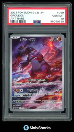 2023 POKEMON RAGING SURF JAPANESE SV3A #069/062 GROUDON ART RARE PSA 10 - Image 1