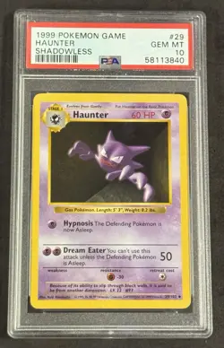 1999 Pokemon Game Base Set Haunter Shadowless #29 PSA 10 Gem Mint 29/102 - Image 1