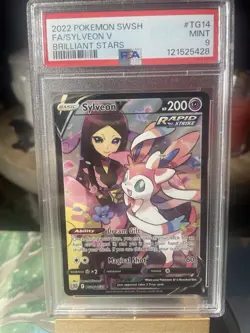 Pokemon Sylveon v TG14/TG30 Swsh09 Trainer Gallery Holo Card PSA 9 - Image 1