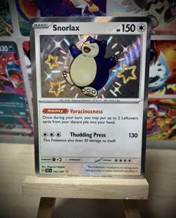Pokemon Snorlax TCG Baby Shiny Holo Card 202/091 Paldean Fates Mint Condition - Image 1