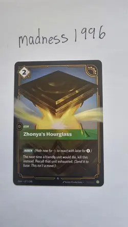 Riftbound League Of Legends Origins Foil Card OGN 077 Zhonyas Hourglass - Image 1