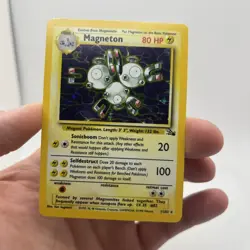 Magneton Pokemon TCG Unlimited Holo Rare Card 11/62 Fossil Set MP - Image 1