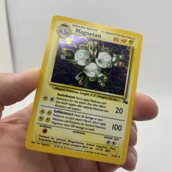 Magneton Pokemon TCG Unlimited Holo Rare Card 11/62 Fossil Set MP - Image 2