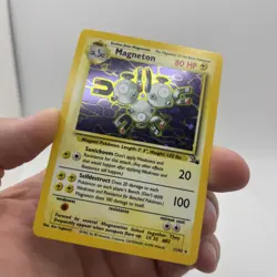 Magneton Pokemon TCG Unlimited Holo Rare Card 11/62 Fossil Set MP - Image 3