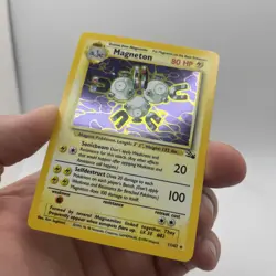 Magneton Pokemon TCG Unlimited Holo Rare Card 11/62 Fossil Set MP - Image 4