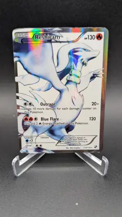 Pokemon Reshiram Full Art Ultra Rare Holo Card 113/114 Black and White - Image 1