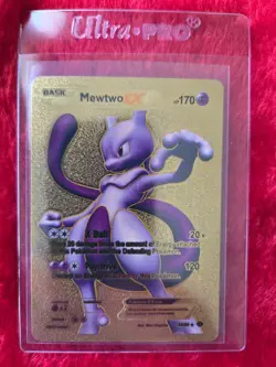 Pokemon Mewtwo EX Gold Foil Fan Art Collector Card - 170 HP - Image 1