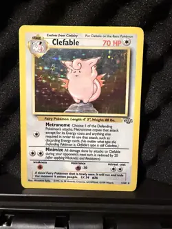 Pokemon TCG Clefable Holo Unlimited Rare Card Jungle Base Set 1/64 - Image 1