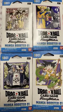 4x Dragon Ball Super Card Game Fusion World Manga Booster 01 Factory Sealed 4x - Image 1