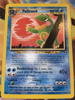 Politoed 27/75 Pokemon TCG Neo Discovery LP Vintage 2001 Card - Image 1