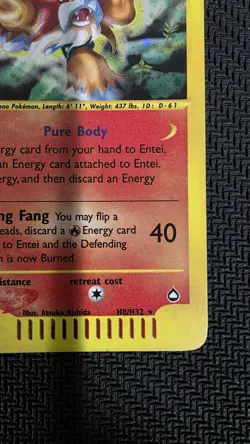 Entei - H8/H32 - Pokemon Aquapolis Holo Rare Card - Image 4