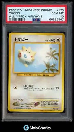 2000 POKEMON JAPANESE PROMO #175 TOGEPI ALL NIPPON AIRWAYS PSA 10 - Image 1