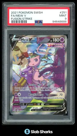 2021 POKEMON SWORD & SHIELD FUSION STRIKE #251/264 MEW V ULTRA RARE PSA 9 - Image 1
