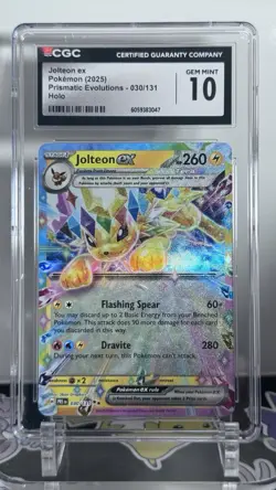 Jolteon ex Pokemon Prismatic Evolutions PRE CGC 10 GEM MT - Image 1