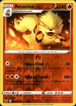 🌌Pokemon - Arcanine - Reverse Holo - 020/195 - Silver Tempest (NM)🌌 - Image 1