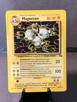 Pokemon TCG Magneton #26/62 Fossil Set Non Holo Rare WOTC VTG 1999 LP - Image 1