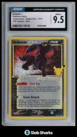 2021 POKEMON CELEBRATIONS #17/17 UMBREON HOLO CLASSIC COLLECTION CGC 9.5 - Image 1