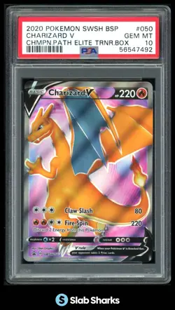 2020 POKEMON SWORD & SHIELD BLACK STAR PROMO #SWSH050 CHARIZARD V PSA 10 - Image 1