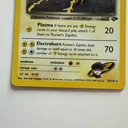 Pokemon TCG Rocket’s Zapdos 15/132 Unlimited Holo Rare NM - Image 2