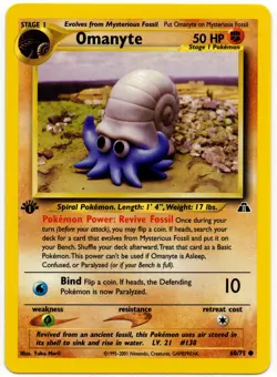 Pokemon - 1st Edition Neo Discovery Omanyte 60/75 LP - Image 1
