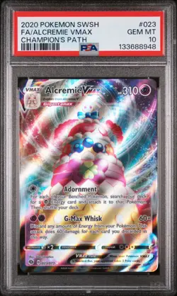 Pokemon Alcremie Vmax Champion's Path #023 Graded Card PSA 10 - Image 1