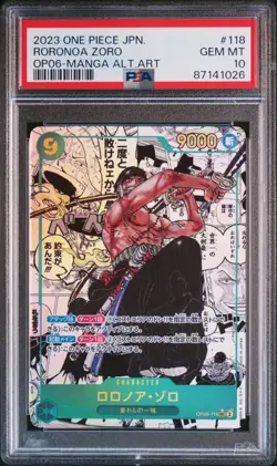 PSA 10 Roronoa Zoro OP06-118 SEC Comic Parallel Manga ONE PIECE Card Japanese - Image 1