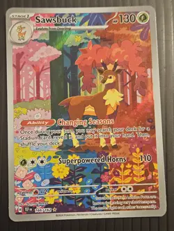 Pokemon TCG Sawsbuck Card 166/162SV05: Temporal Forces - Image 1